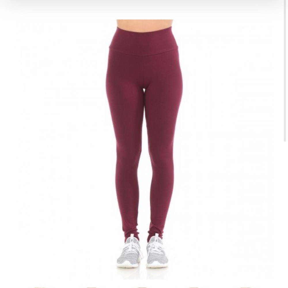 Burgundy High Waist Leggings